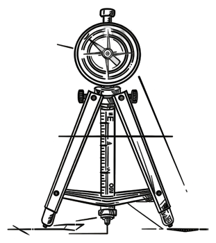 A Tribrach Mounted on a Tripod for Surveying png