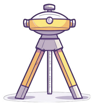 A Cartoon Illustration Of A Theodolite On A Tripod png