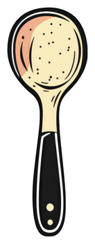 A Retro Style Kitchen Strainer Spoon Design png
