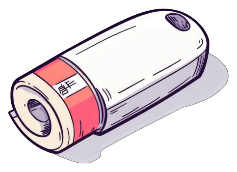 Illustrated battery sticker design featuring a cylindrical cell png