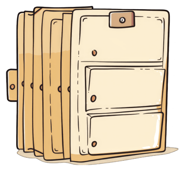 A Stack of Beige Envelopes Inside a Leather Wallet png