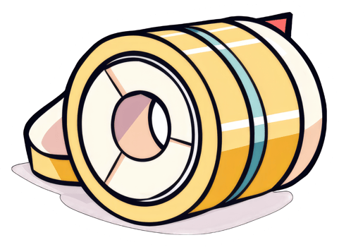 A Cartoon Illustration Of A Roll Of Packing Tape png