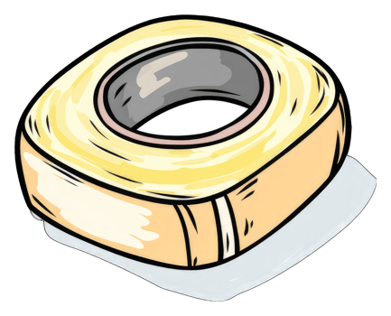 A Roll Of Yellow Adhesive Tape Is Shown png