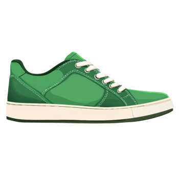 A Single Green Low Top Sneaker With White Laces png