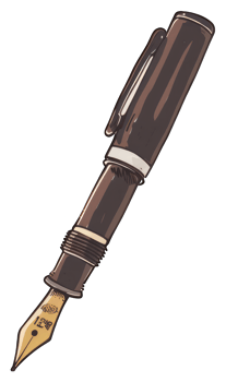 A Detailed Illustration Of A Classic Fountain Pen png