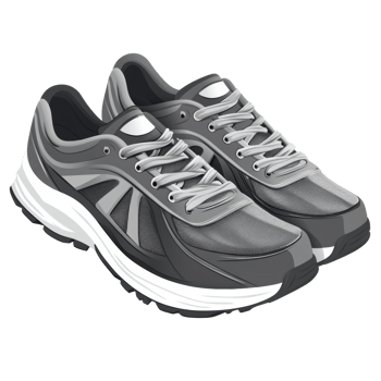 A Pair Of Modern Gray Athletic Running Shoes png