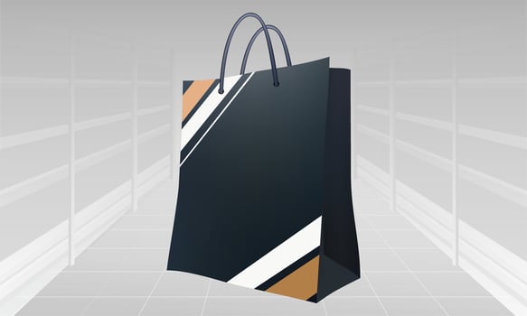 Black shopping bag illustration vector
