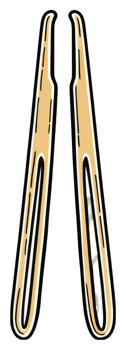 Cartoon illustration of a pair of wooden clothespins png