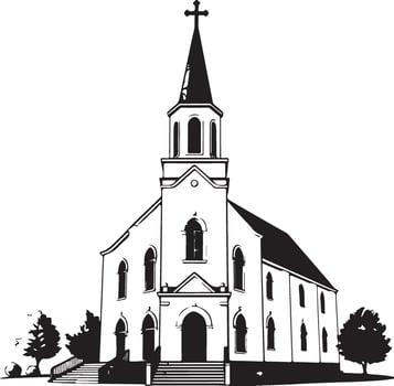 A silhouette illustration of a church vector