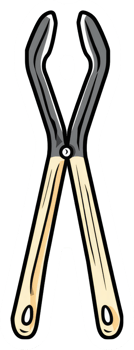 Illustrated image of a bone forceps surgical tool png