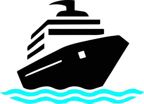 A cruise ship floating in the ocean png