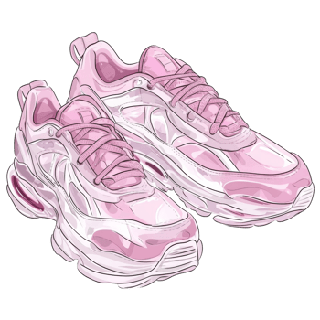 Pink Athletic Sneakers Stylish Modern Footwear Design png
