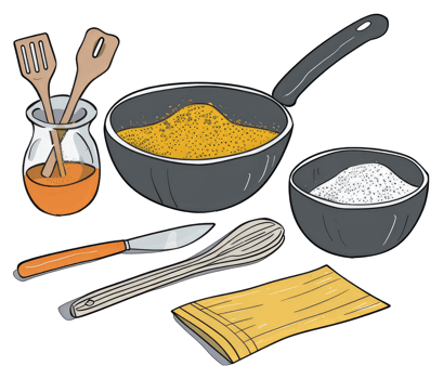 Cooking Ingredients and Utensils Ready For Baking png