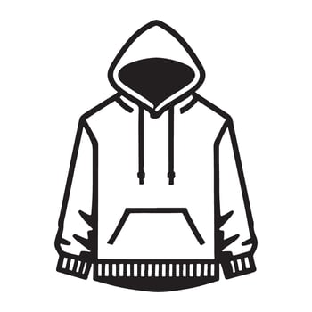 Detailed Hoodie Sweatshirt with Pocket Graphic vector