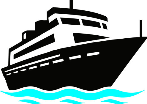 A cruise ship floating in the ocean png