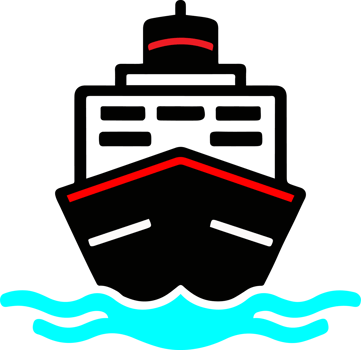 A ship with a red light on it png