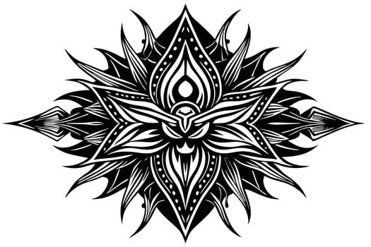 Intricate Black and White Mandala Design for Tattoos or Print vector
