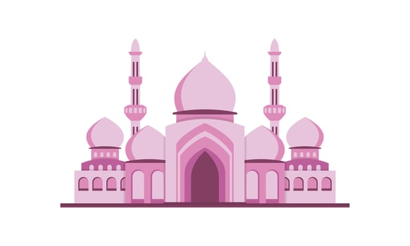 Mosque Islamic Geometric Flat Modern design pink vector