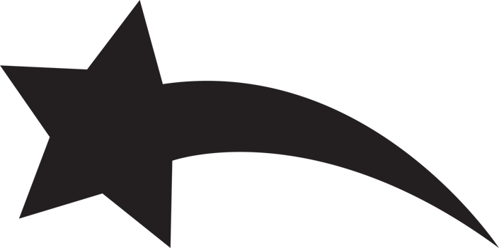 A black star with a curved edge png