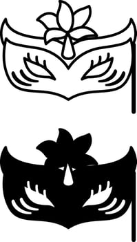 Carnival Mask Icons. Black and White Icons. Eye Wear Item, Festival Accessory. Brazilian Carnival Concept vector