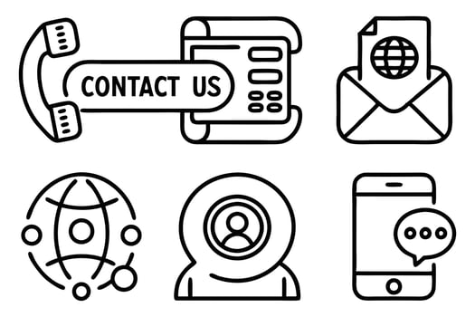 Editable Ease Contact Us Icons vector