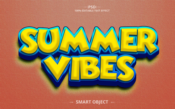 Summer text Editable Text Effect Design psd
