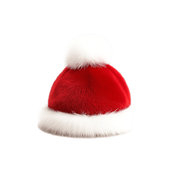 Red and white Santa hat fluffy fur Christmas holiday png