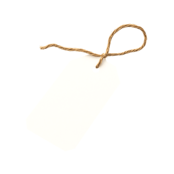 Blank tag tied with twine on colorful background png