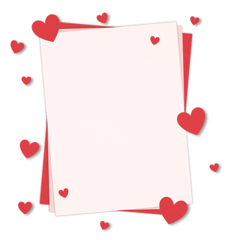 Romantic Heart Letter Template valentine Background png