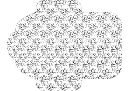 Adorable Hand-Drawn Cat Print Craft Envelope png