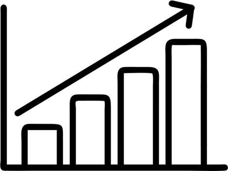 Bar chart in outline icon style, Investment theme. png