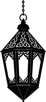 Stylish Oriental Lantern Silhouette vector