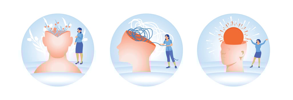 Illustration depicting the concept of mental health and personal growth. vector
