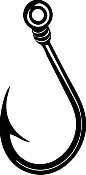 Fishing Hook with Line Silhouette Available on EPS File vector