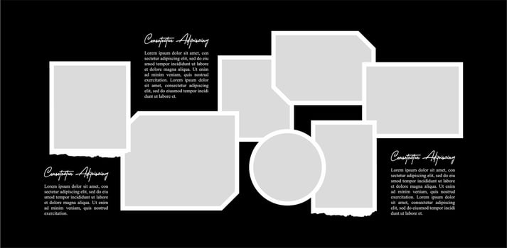 photo Collage grid photo effect template design vector