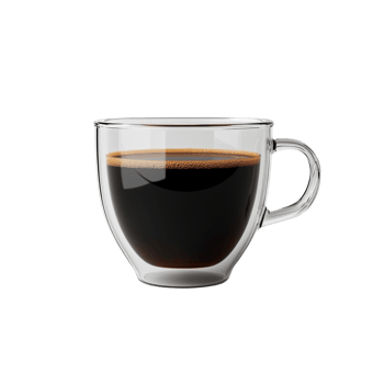 A Glass Mug Filled With Dark Coffee png