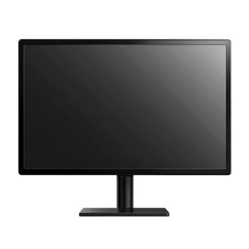 Black Computer Monitor on Transparent Background png