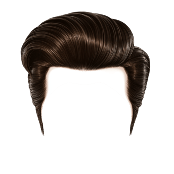 Stylish pompadour hairstyle with a glossy texture symbolizing fashion and the classic influence of vintage hair trends png
