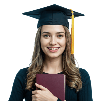 Happy Graduate with a Diploma. female graduate holding a diploma png