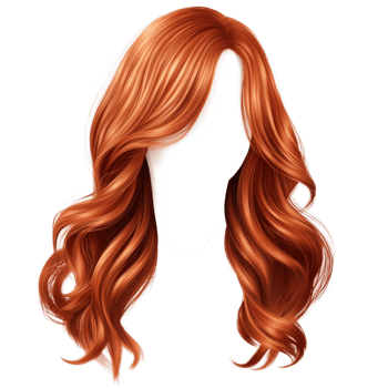 Flowing red wavy hairstyle without a face symbolizing fashion and the elegant beauty of voluminous cascading hair png