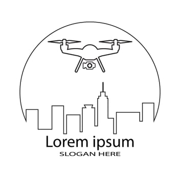 Drone sky vision photography logo icon vector