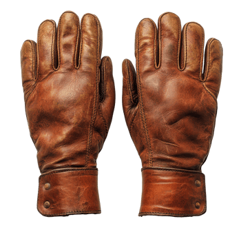 Brown leather gloves designed for warmth and durability during outdoor activities in winter isolated on transparent background png