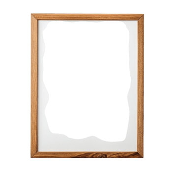 Empty wooden picture frame with a natural finish and clean edges represents creativity potential and the blank space waiting to be filled with memories png
