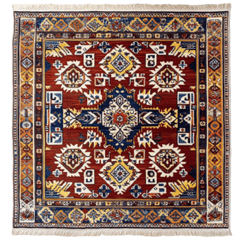 an oriental rug with a colorful design transparent background png