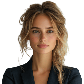 Young woman with natural beauty posing confidently in a professional setting during daylight isolated on transparent background png