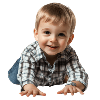 Smiling young child in a plaid shirt with bright eyes and an eager expression symbolizes innocence joy and the boundless curiosity of childhood png