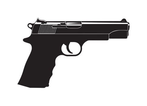 gun silhouette isolated on white background. illustration vector