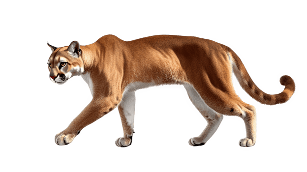 A majestic cougar walking gracefully png