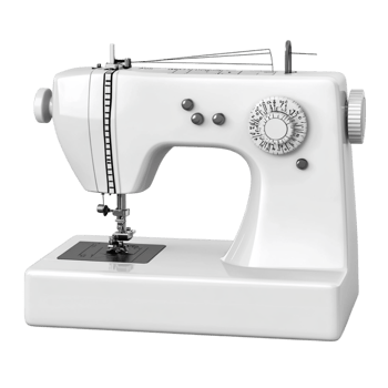 White sewing machine with knobs and dials represents craftsmanship and creativity in tailoring png