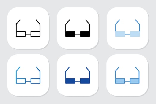 Eyeglasses icons with various design style vector